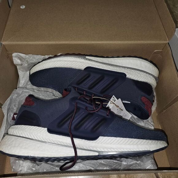 adidas X_PLRBOOST Burgundy and Navy‎ Trainers 11.5